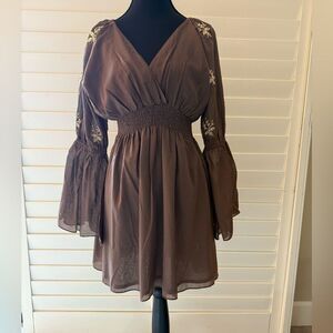 PHIE COLLECTIVE Elegant Brown Women's Dress